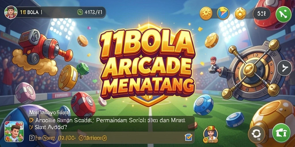 Screenshot permainan 11BOLA menampilkan gameplay arcade yang seru dan menantang.
