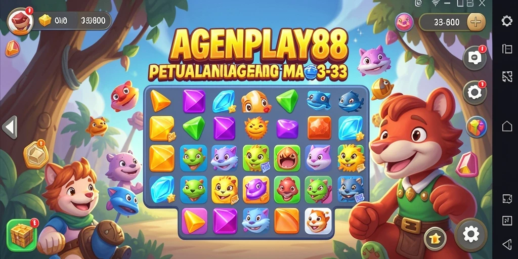 Tampilan gameplay AGENPLAY88 dengan konsep Match-3 yang seru.