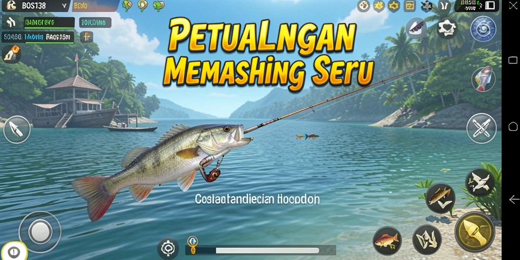 Screenshot gameplay BOS138 menampilkan suasana memancing yang realistis.