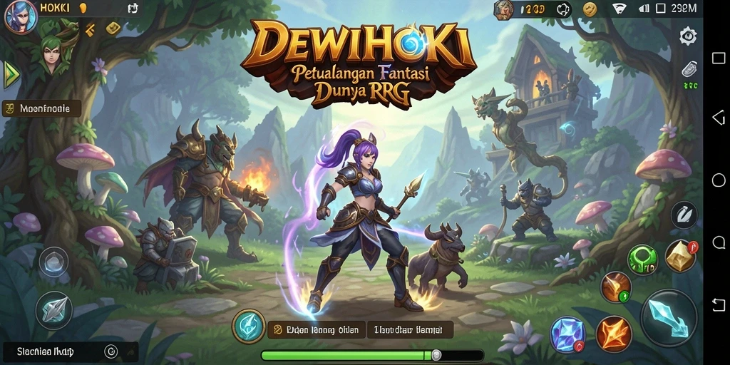 Screenshot gameplay DEWIHOKI yang menampilkan petualangan seru dan grafis menawan.