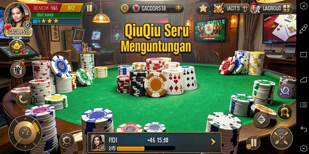 Screenshot utama GACOR518 menunjukkan gameplay QiuQiu yang menarik.
