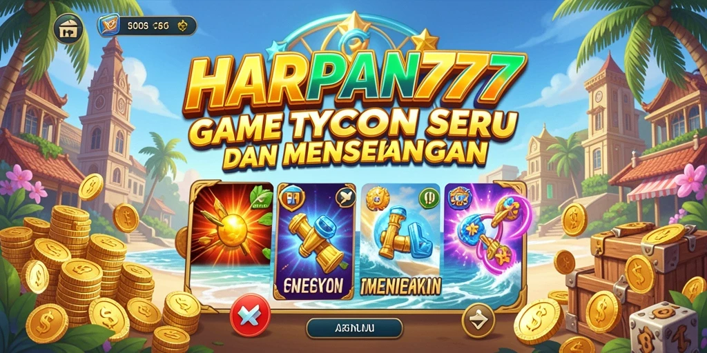 Tampilan permainan Tycoon yang menarik dan penuh warna.