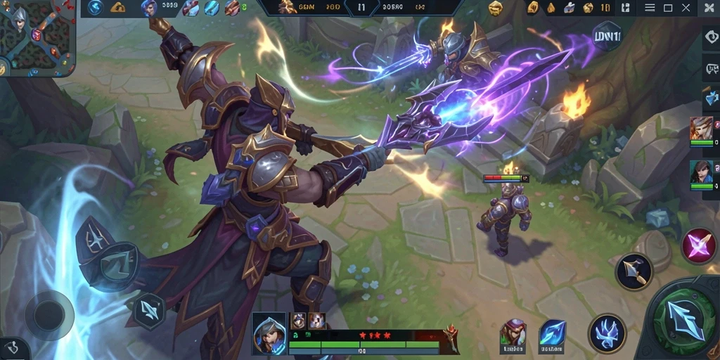 Tangkapan layar gameplay LDN11 yang penuh aksi MOBA.