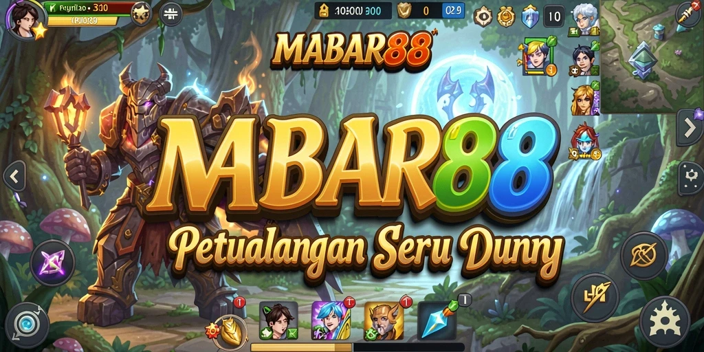 Screenshot gameplay MABAR88 yang menunjukkan petualangan seru di dunia fantasi.