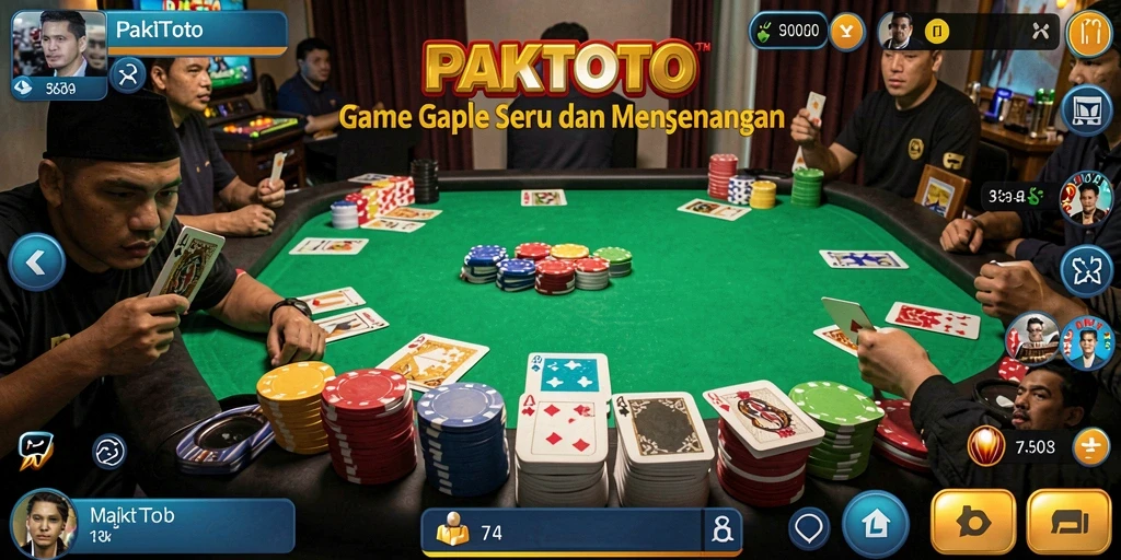 Screenshot utama PAKTOTO menampilkan gameplay Gaple yang seru.