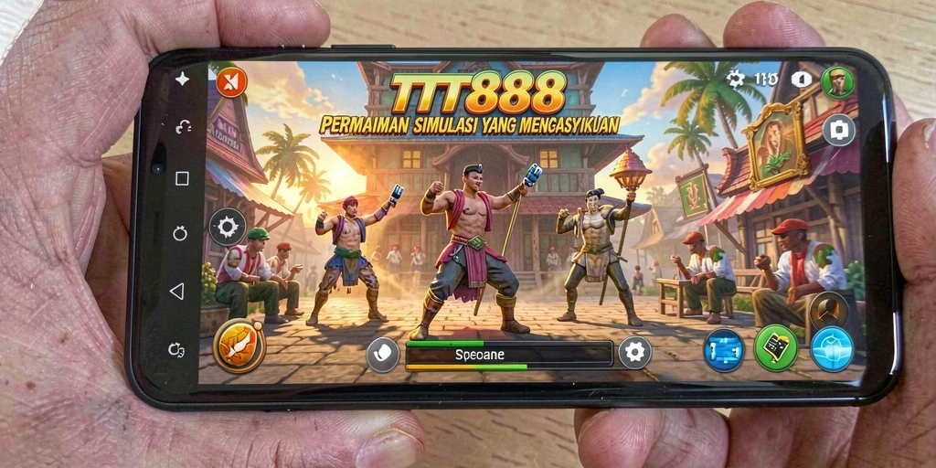 Tangkapan layar dari gameplay TTT888 yang menampilkan simulasi interaktif.