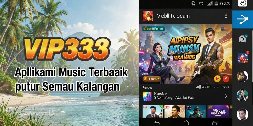 Tampilan utama VIP333 menampilkan koleksi musik yang lengkap dan menarik.