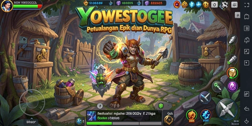 Tangkapan layar menampilkan petualangan seru dalam RPG YOWESTOGEL.