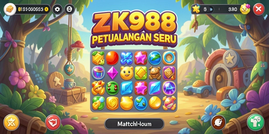 Gameplay menarik ZK988 dengan kombinasi warna-warni yang menawan.